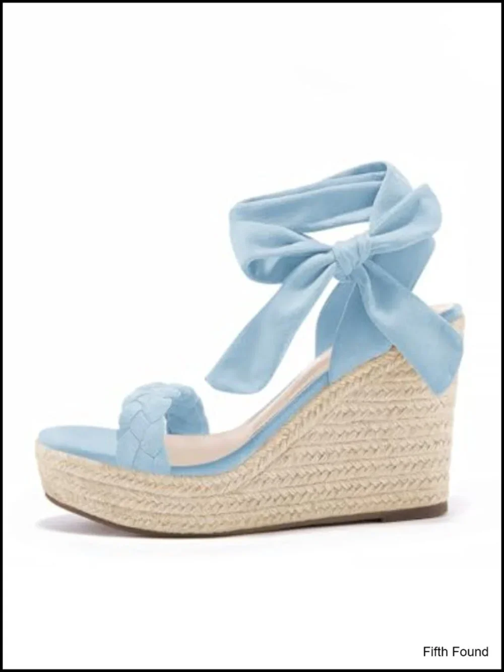 Braided Wedge Espadrille Sandals Lace Up Slingback Platform Heeled Shoes